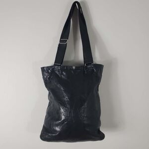 M0851 Black Leather Tote Bag